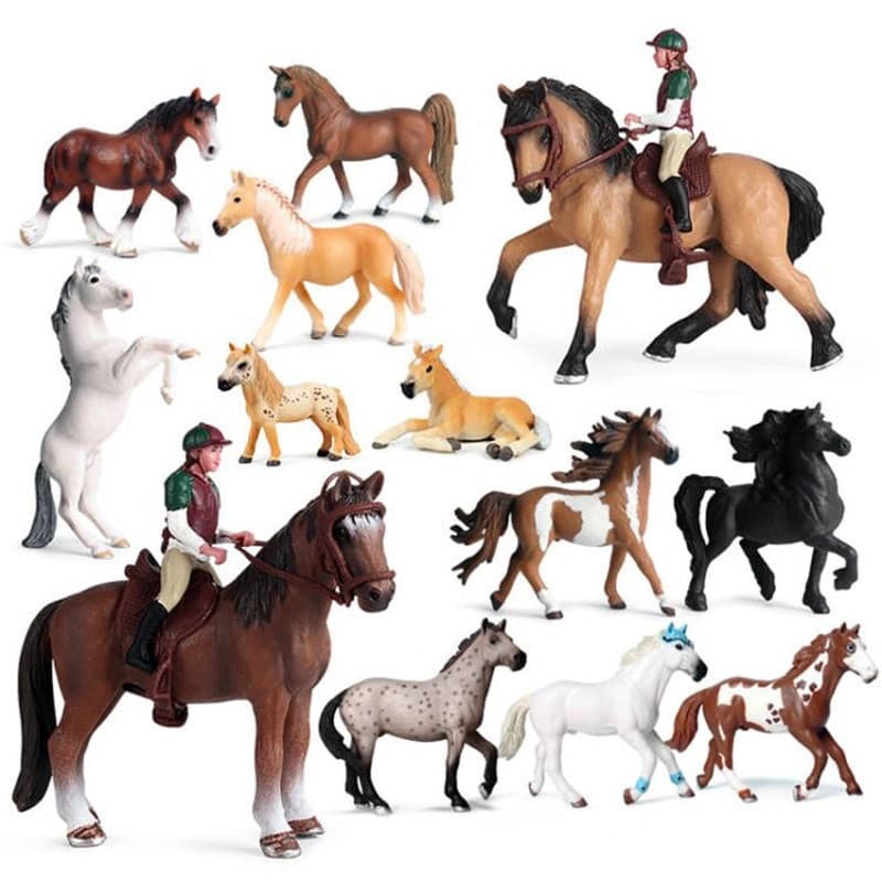Wild Steed Clydesdale Cavalo Modelo Animal Figuras de Ação Farm Stable Rider Equestrian Knight Horseman PVC Figurines Ki