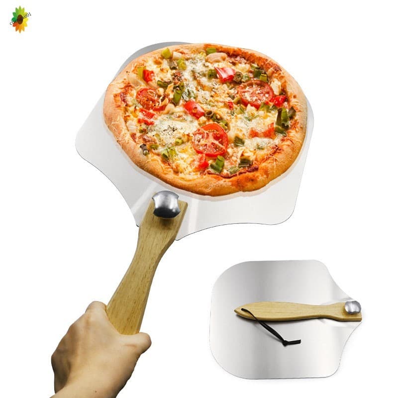 Liga De Alumínio Pizza Casca Paddle Alça Dobrável Ferramenta De Cozimento Para Forno Pão Pastelaria