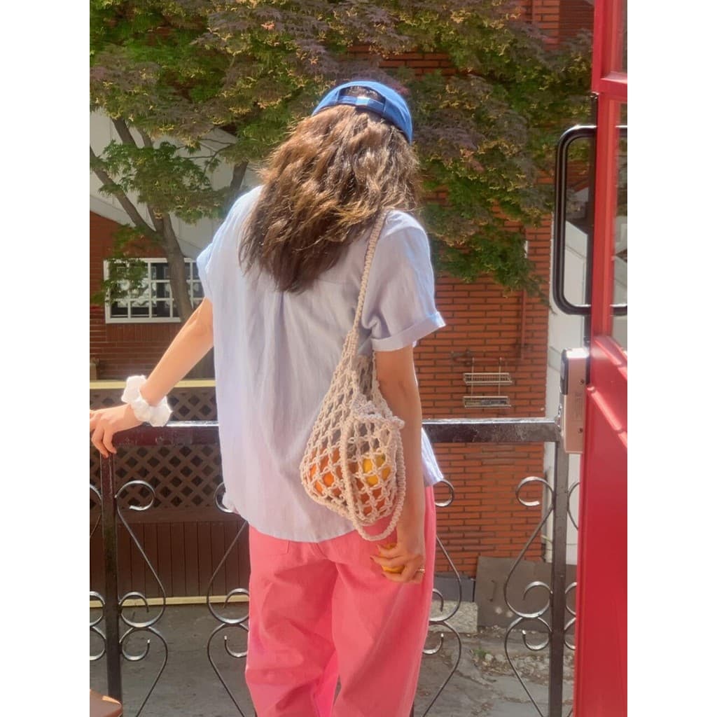 bolsa transversal feminino bolsa feminina Bolsa feminina portátil de um ombro com bolso de malha aberta