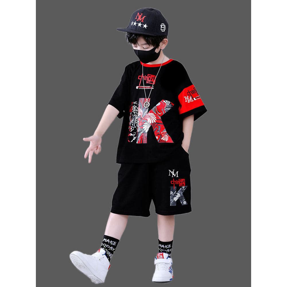 Meninos terno de verão 2026 novo estilo bonito moda meninos verão Shorts de manga curta crianças roupas de bebê legal bo