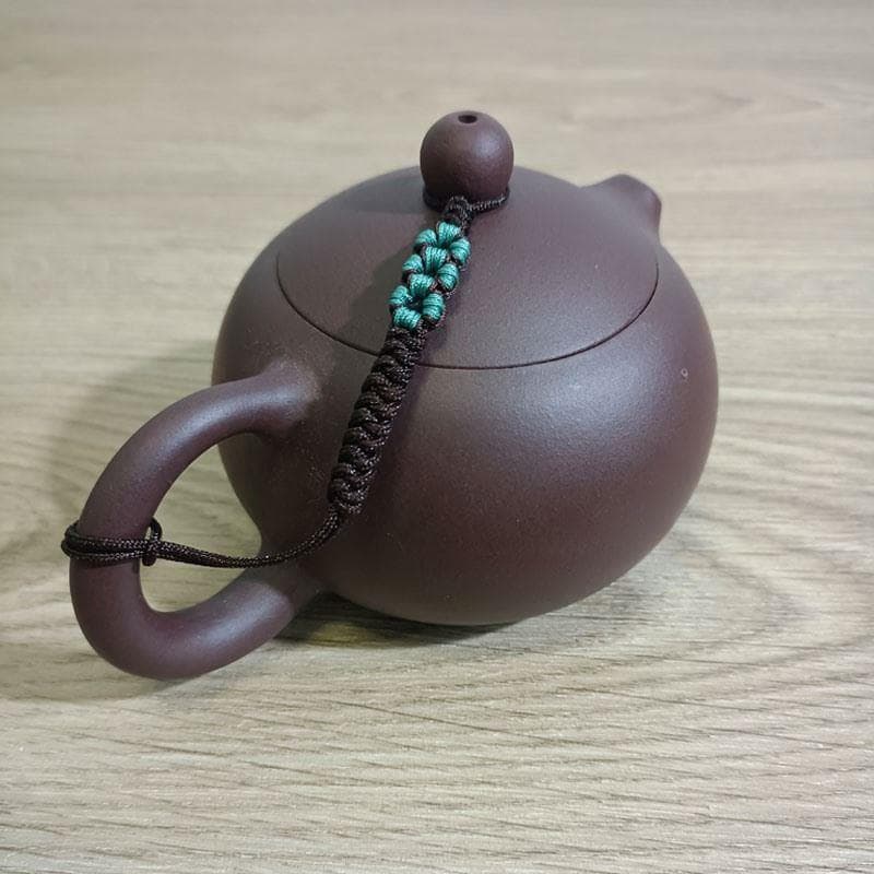 Tampa do bule corda resistente a choques artesanal roxo argila pote conexão corda Xishi pote pendurado pote corda alça p