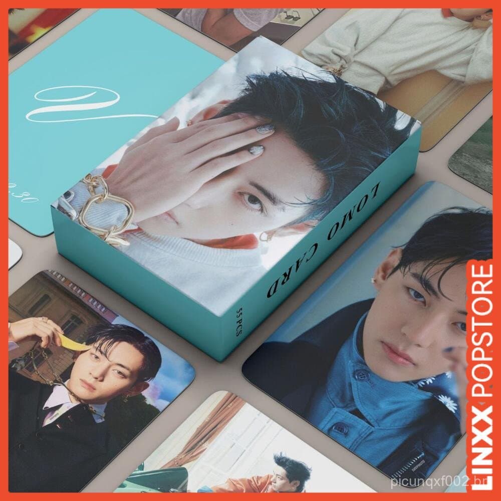 LINXX 55 Pcs BTS Taehyung Novos Cartões Lomo Coleção Holográfica K-Pop Boy Band Fan Mercadoria Presente