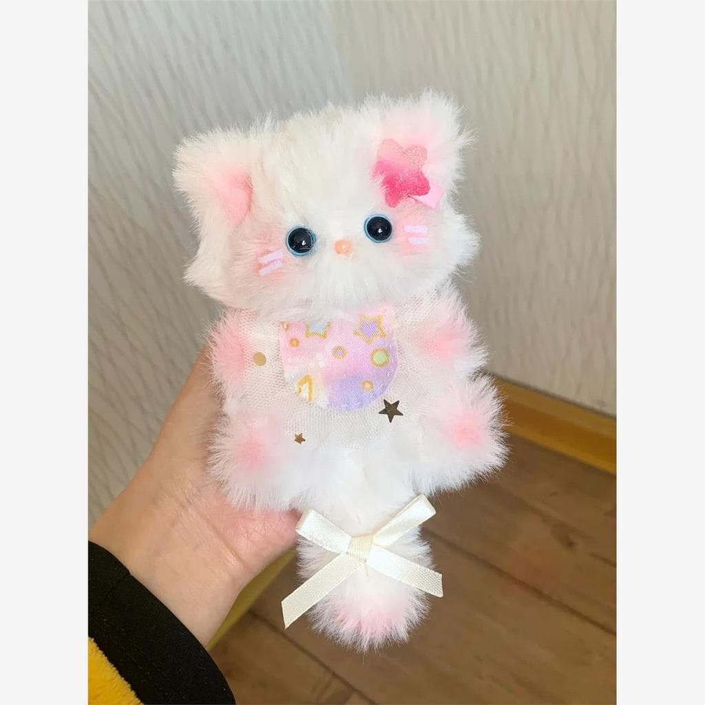 Boneca de gato de alto valor, cabelo de coelho, bastão torcido, gatinho, tecido à mão, pacote de Material diy, princesa