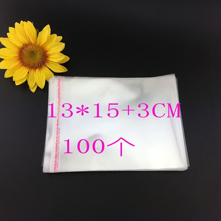 Saco autoadesivo Opp Saco autoadesivo autoadesivo 13*15+3cm 100pcs dupla face 5-