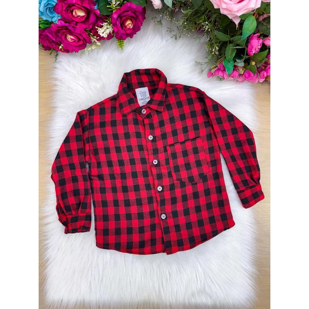 Camisa Flanelada Xadrez Junina Jason Vermelho
