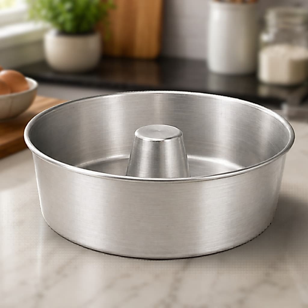 Forma Bolo Pudim 22cm Alumínio Antiaderente Assadeira Redonda Grande Alta Forno Torta