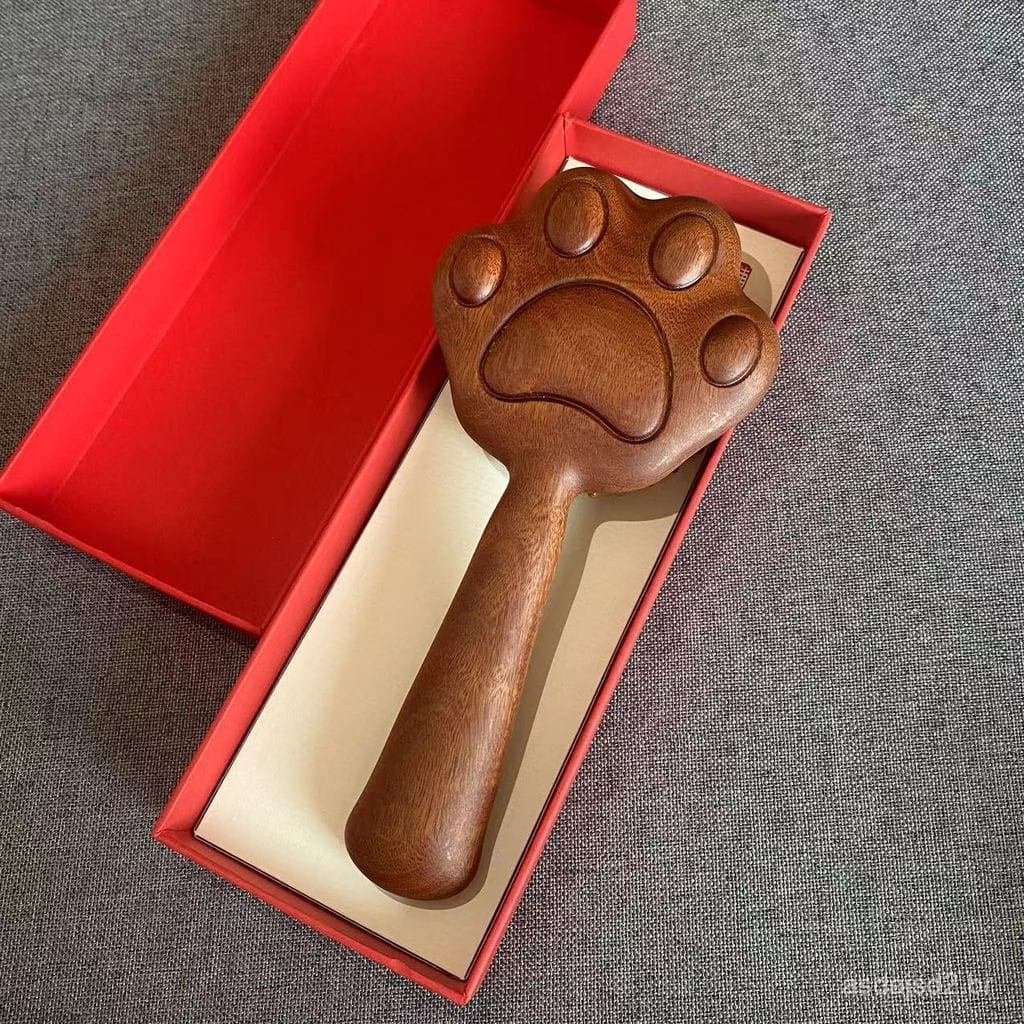Escova de massagem para couro cabeludo com almofada de ar, cabo de madeira, escova de massagem com almofada de ar para o