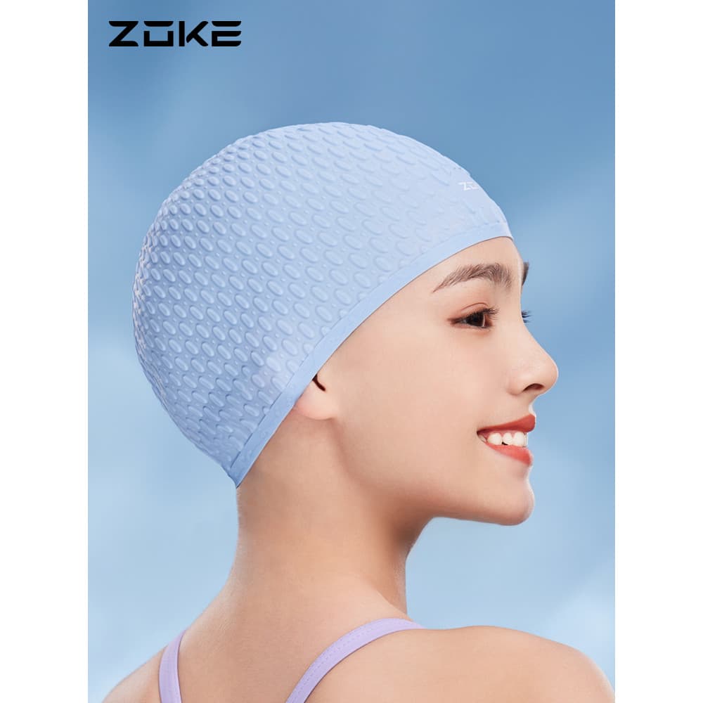 Zoke touca de natação de Silicone, à prova d'água, Extra grande, cabelo longo, dedicado, jugo, antiderrapante, treinamen