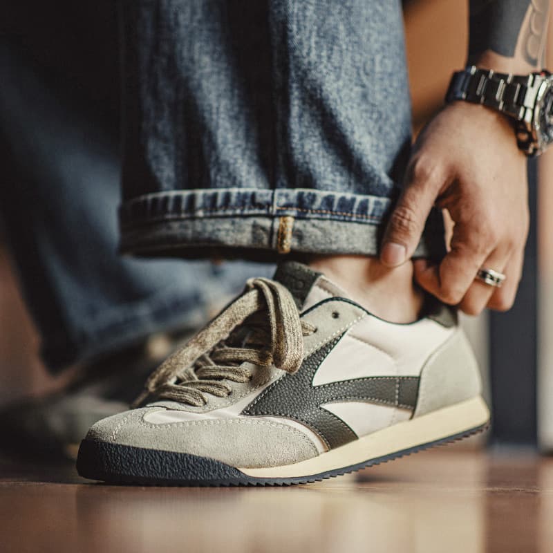Série de ferramentas modernas Jogging inglês sapatos de treinamento primavera masculino Casual Retro esportes Waffle For