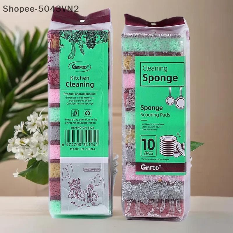 [RE] 5 Pcs/10 Esponja De Remoção De Manchas De Cozinha De Algodão Limpo Lavar Louça Toalhetes Utensílios De Limpeza De B
