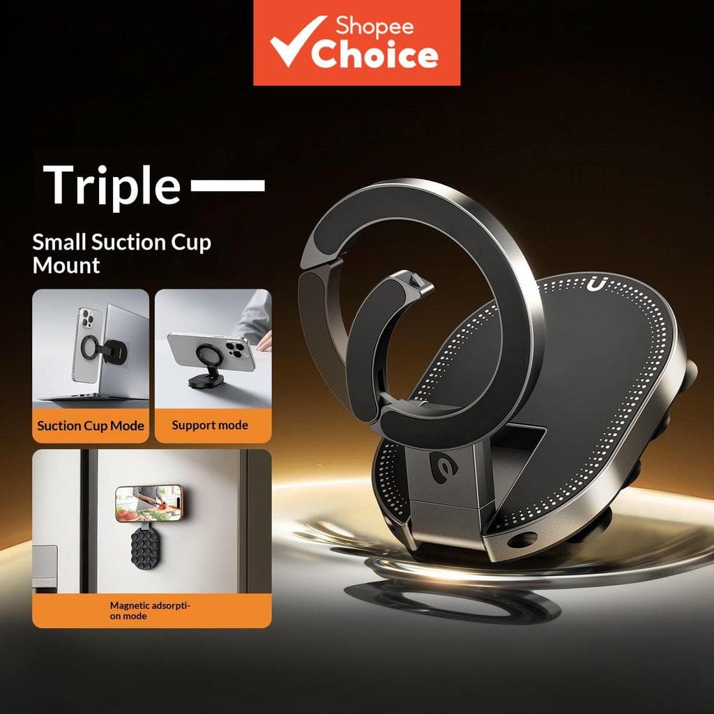Suporte Magnético de Ventosa Multi-funcional para Celular Ultrafino, Dobrável e Portátil para Mesa, Ideal para Uso
