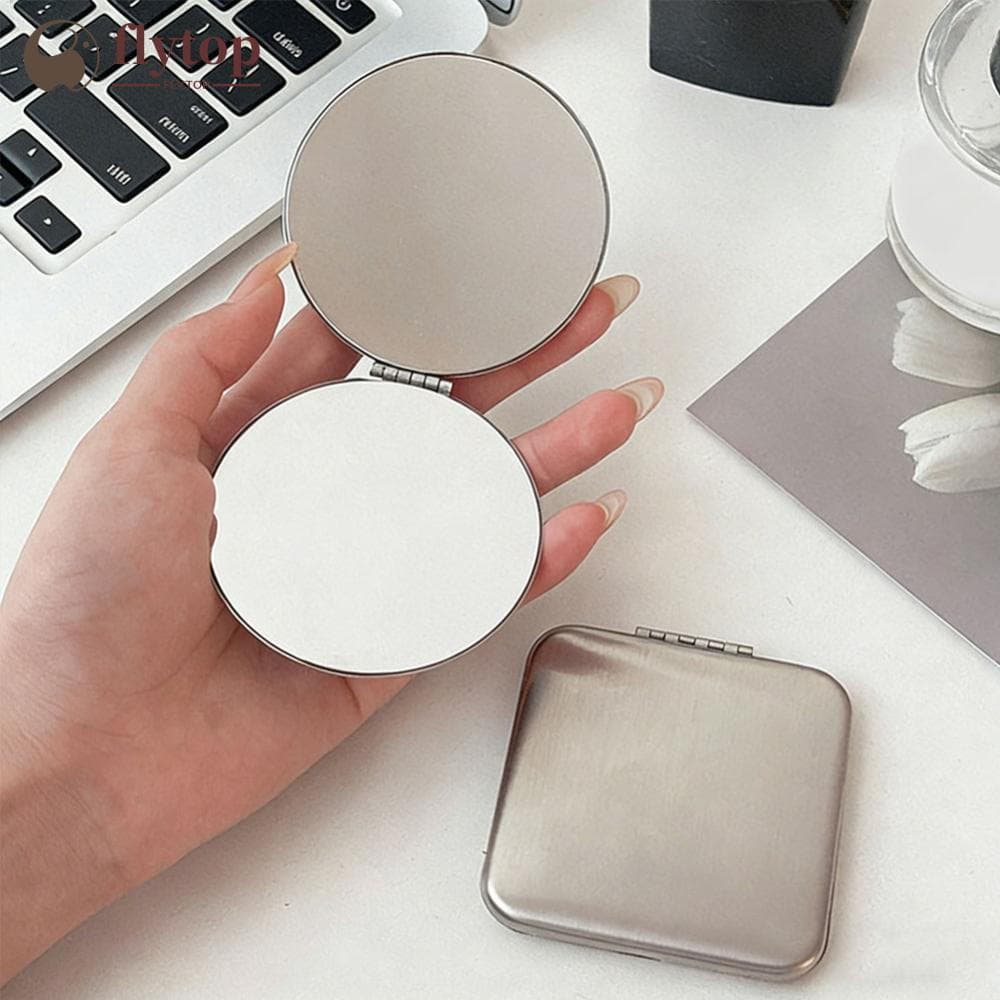 Espelho De Bolso Portátil FLYTOP Dupla Face Dobrável De Aço Inoxidável Para Maquiagem De Viagem Cosmético Em Movimento M