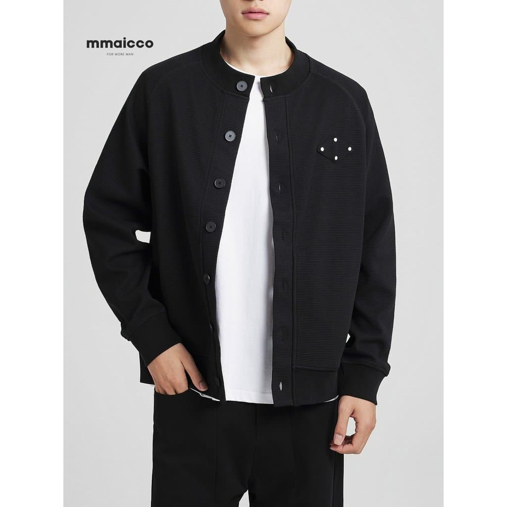 Momaike roupas masculinas composto listrado textura jaqueta masculina 2025 primavera outono novo estilo solto jaqueta Ca