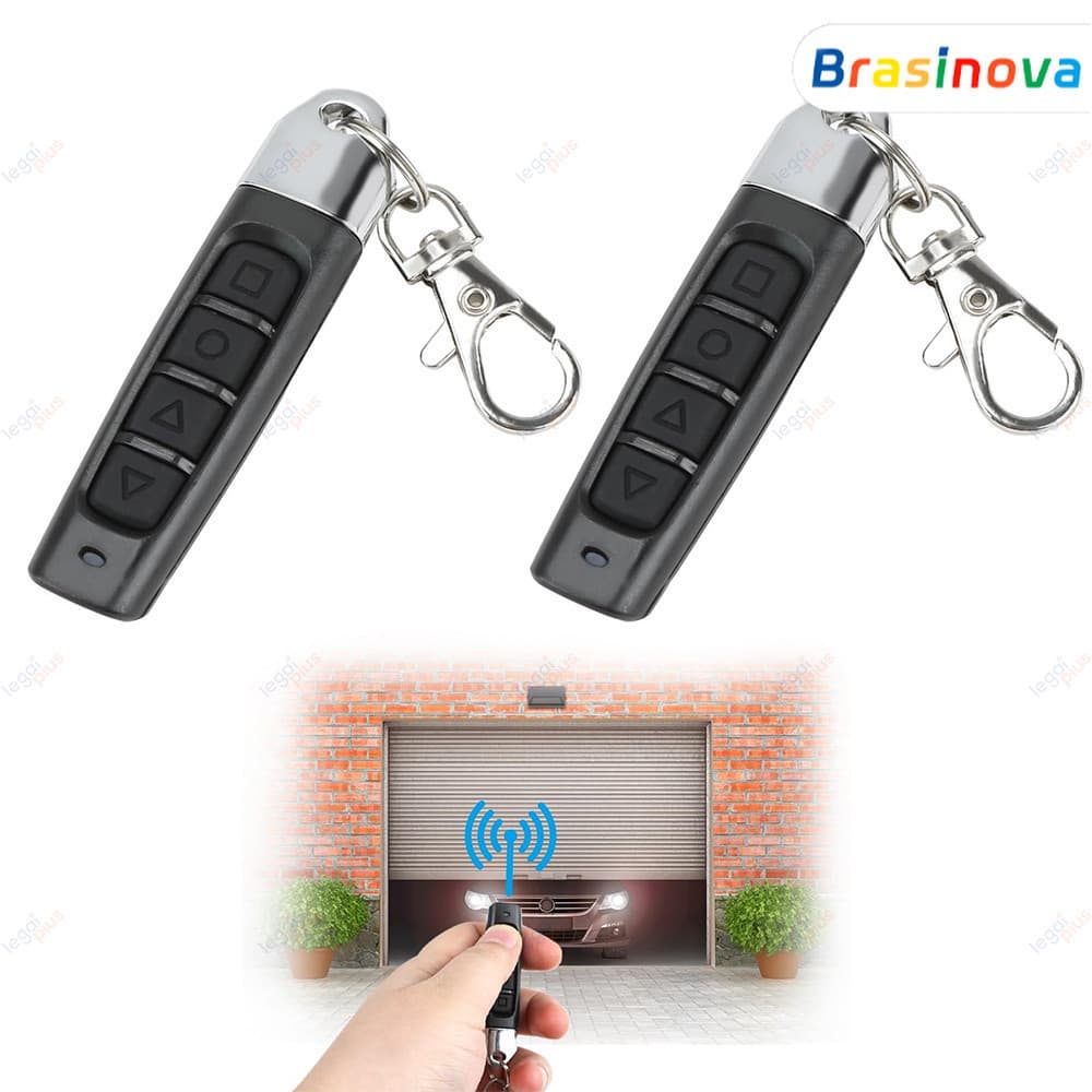 Controle Remoto Universal Portão de Garagem 433MHz 4 Botões Compatível PPA Garen IPEC RCG Intelbras com Chaveiro