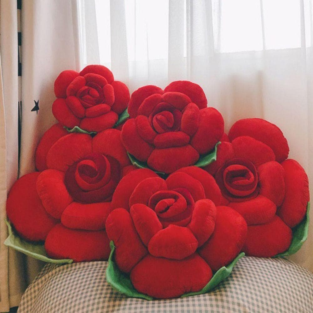 Almofadas De Rosa  , Estilo INS 3D , Sofá/Cama Com Almofada Macia Em Formato De Flor De Tamanho Grande