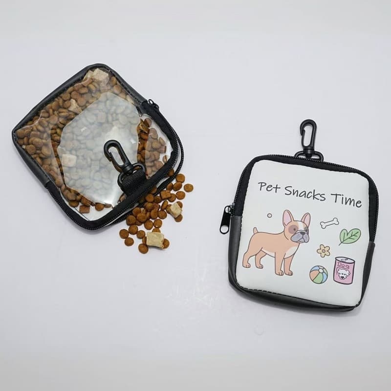 Portátil Cão Tratar Bolsa Filhote De Cachorro Treinamento Lanche Saco Janela Transparente Bolso De Alimentos Para Animai