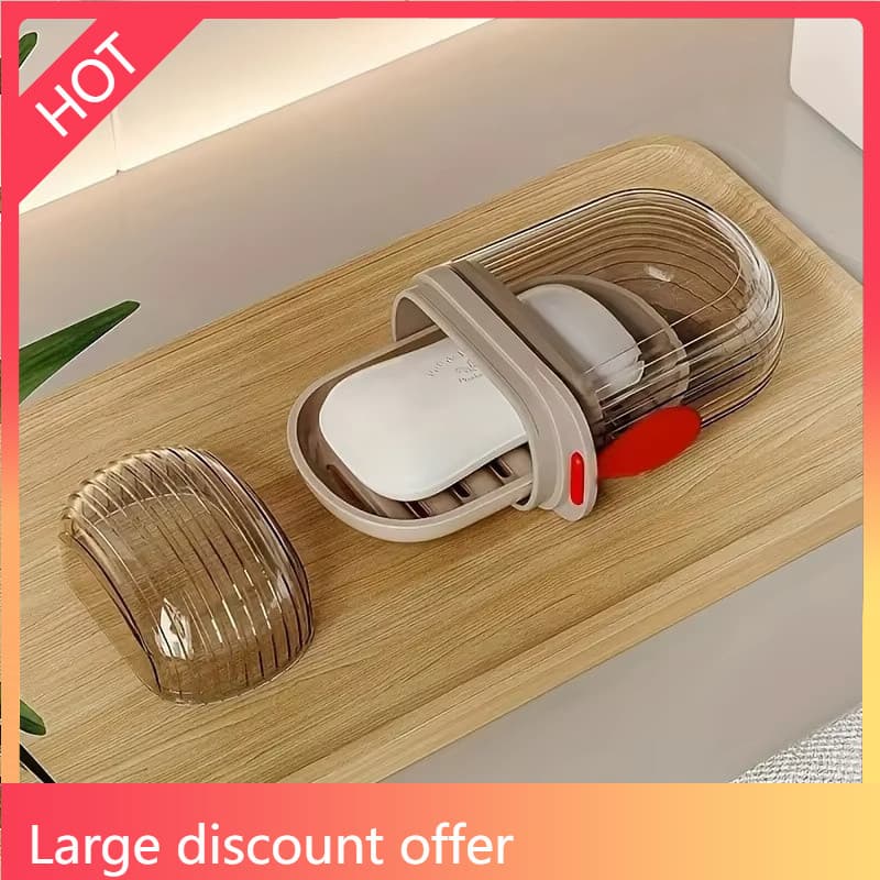 AY8M-Caixa De Sabão Doméstico Simples Transparente Cinza Conveniente De Viagem Para Uso Diário