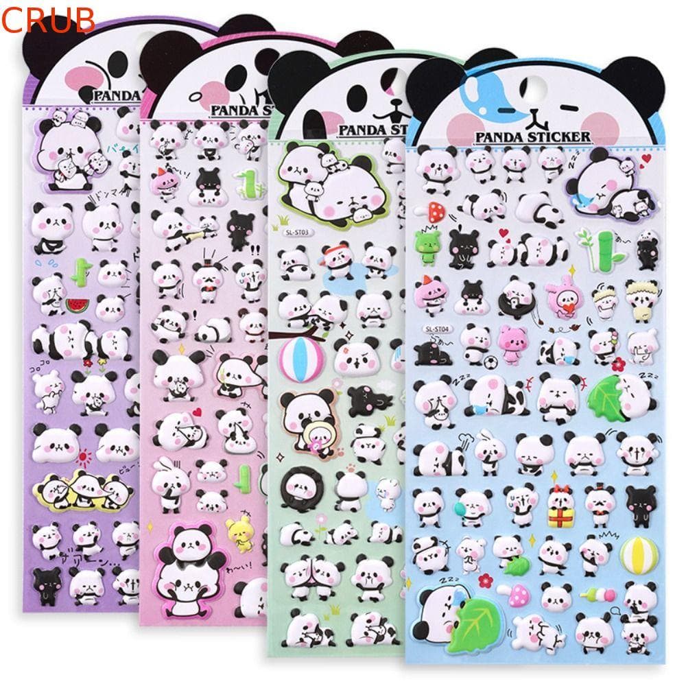 Adesivo  Panda , Caixa À Prova D'água De Bolha De 3D Infantil Fofo Kawaii