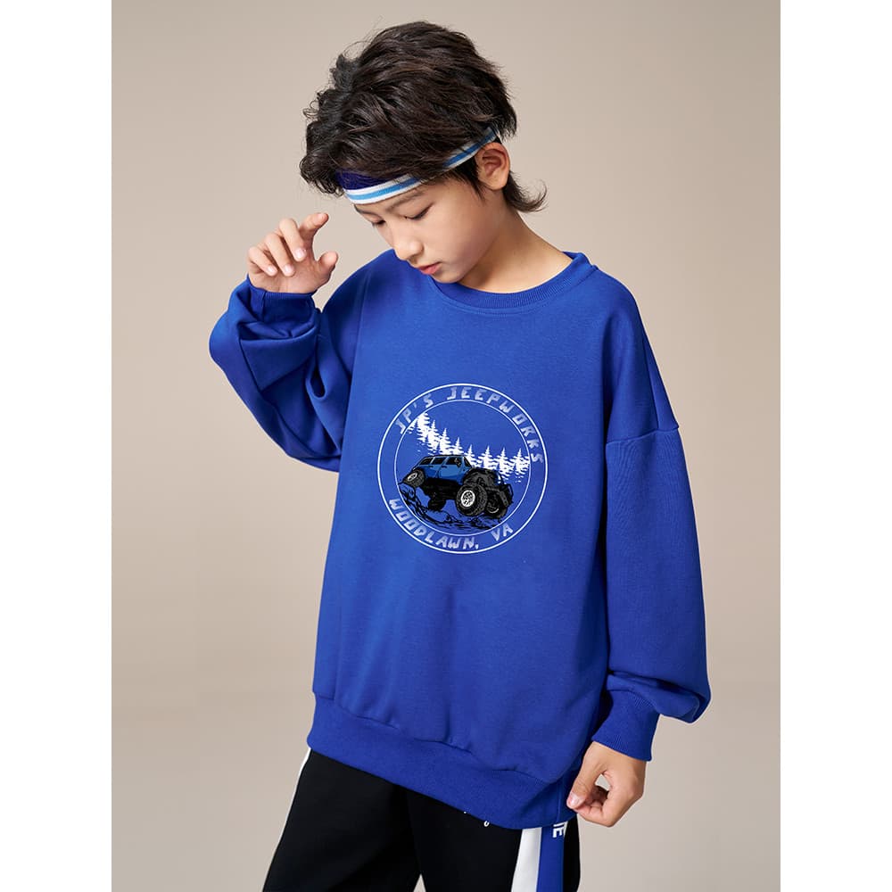 Hoo moletom para meninos, pulôver preto, camisa de fundo infantil, top solto para estudantes do ensino médio, top Casual