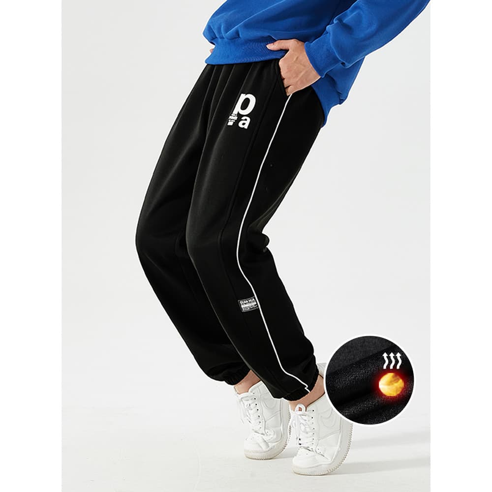 Hoo meninos velo-calças de lã outono inverno calças esportivas exterior Wear médio grande crianças preto Trous