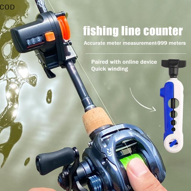 [QYA] Ferramenta De Medição De Profundidade De Linha De Pesca Contador Preciso Portátil Para Em Barco Diurno E Noturno B