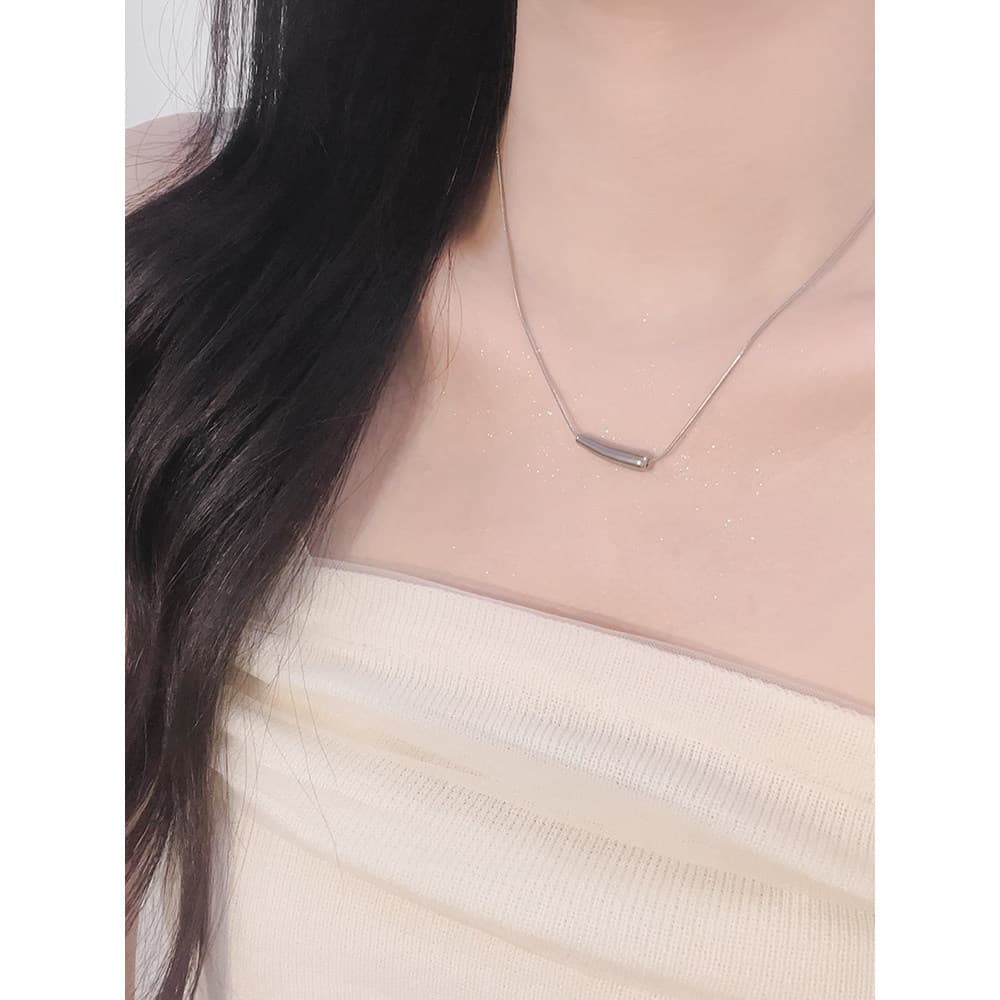 Pequena berinjela titânio aço colar luz luxo nicho cobra osso corrente colar acessórios feminino clavícula corrente High