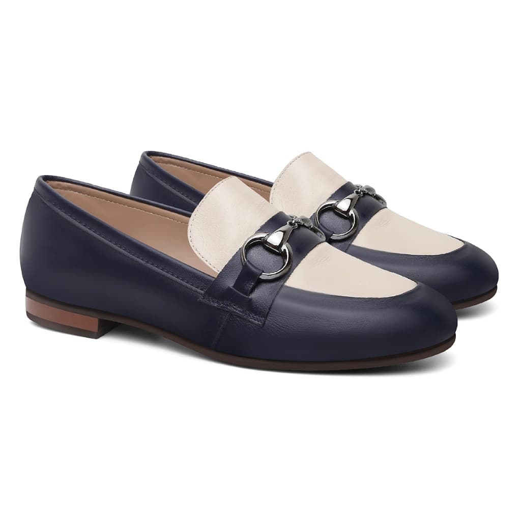 Mocassim Loafer Feminino em Couro Legítimo Luxo Alta Qualidade Confortável com Fivela