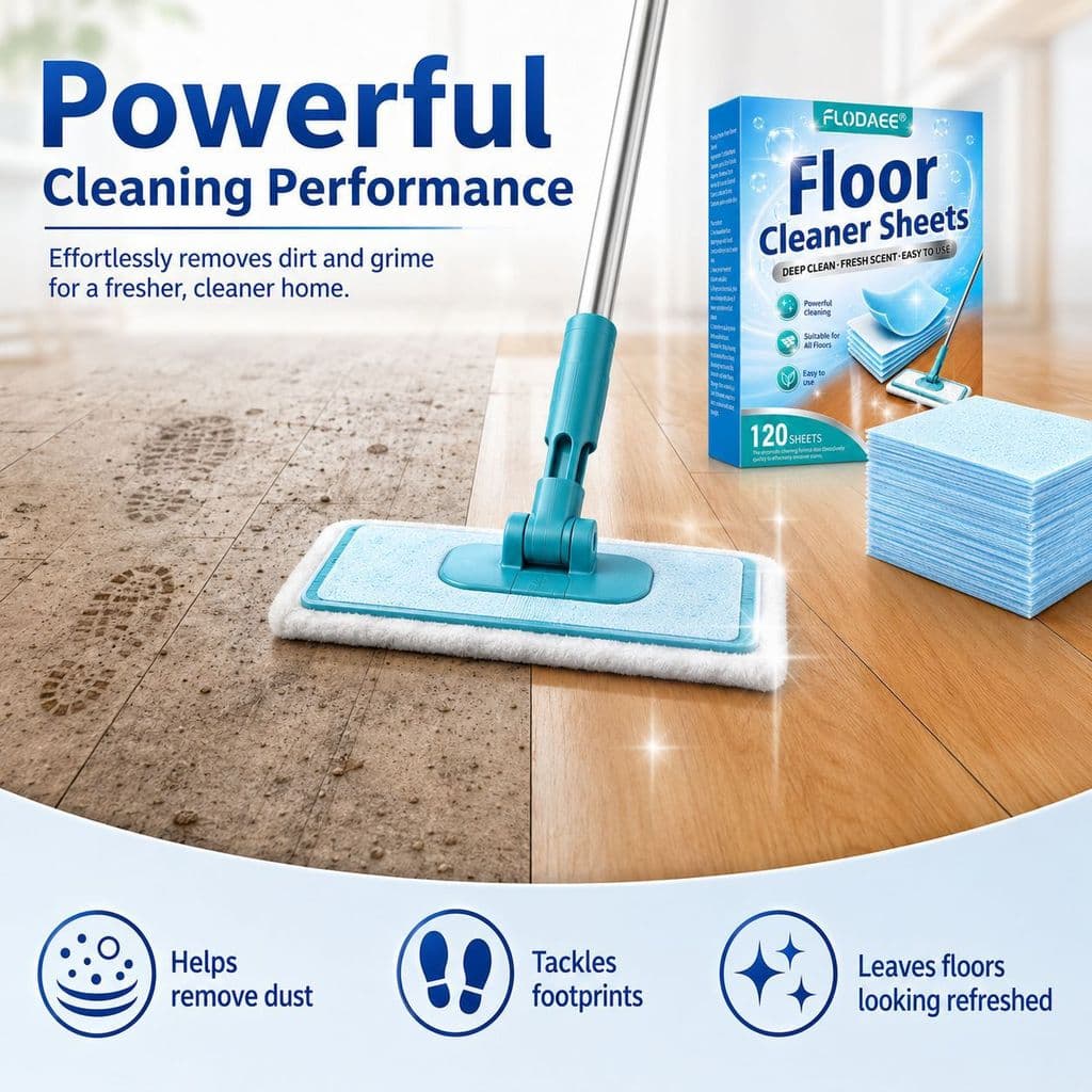 [Estoque pronto] Folha de limpeza de piso Esfregão Folha de piso Descontaminação doméstica Limpeza de piso fresco Papel