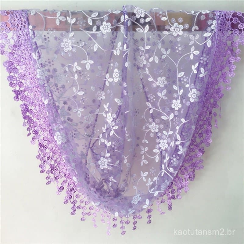 Xale Feminino de Renda Floral Triangular Vazado