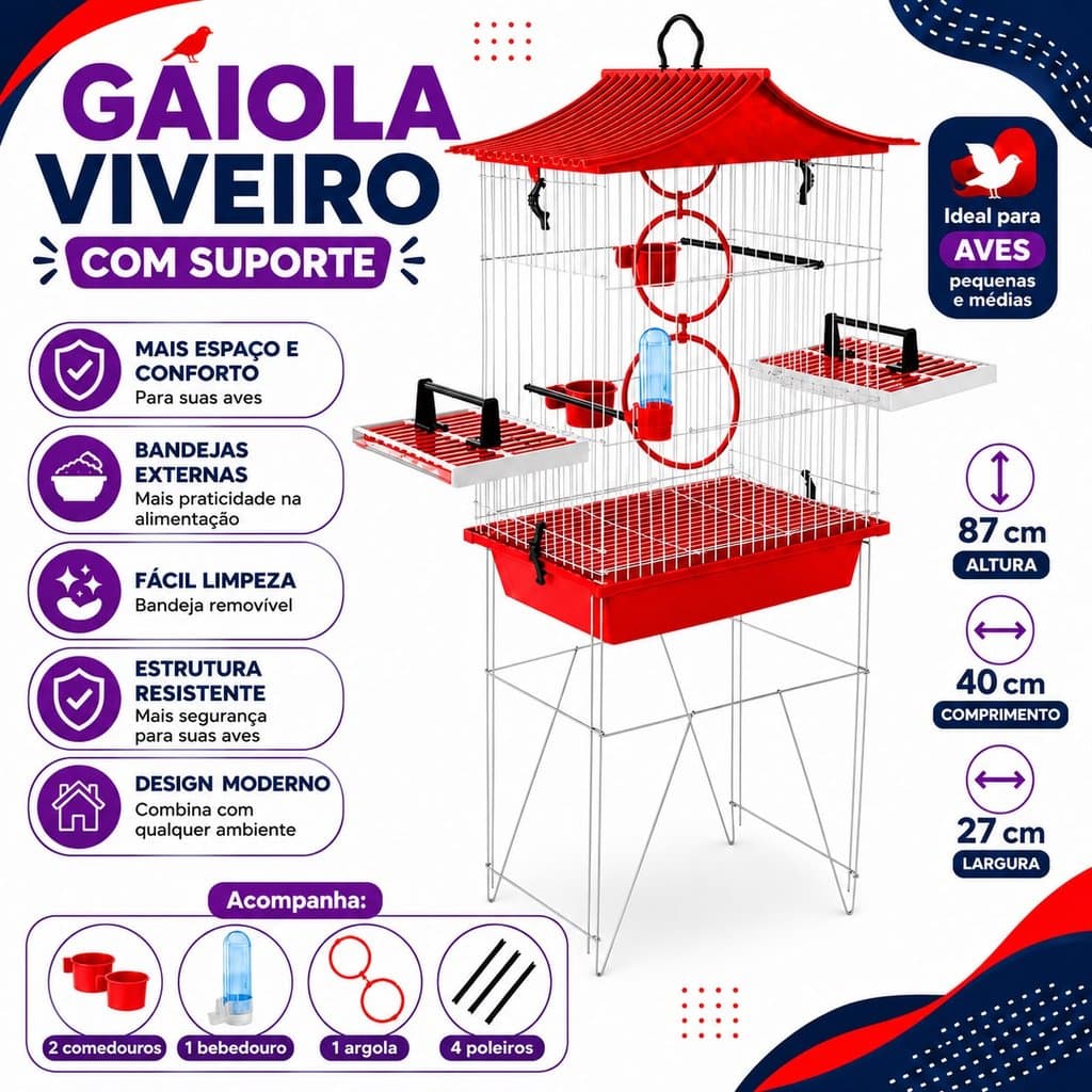 Viveiro Mansa Calopsita Chinesinho Vivo Pet Epóxi Agapornes  Calopsita.