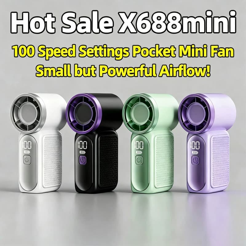 Portátil pequeno ventilador Desktop pequeno dormitório x688 Mini novo estilo de alta velocidade carregamento usb ao ar l