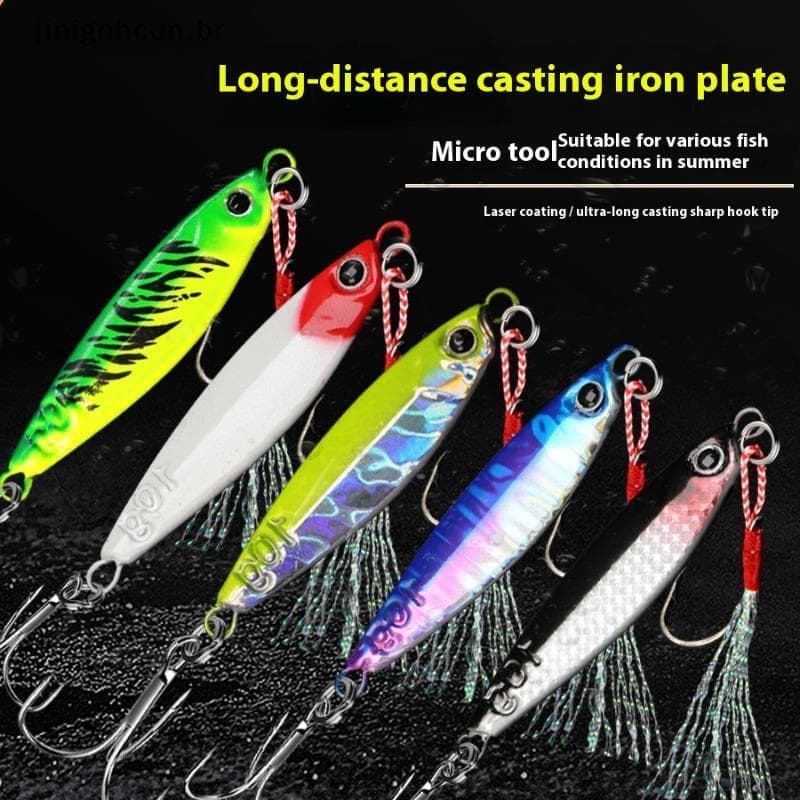 jinignhcun 5 Pçs Gabarito Iscas De Pesca Baixo Isca Pesos 7/10/15/20/30G Peixe Metal Jigs Água Salgada Gelo Artificial J
