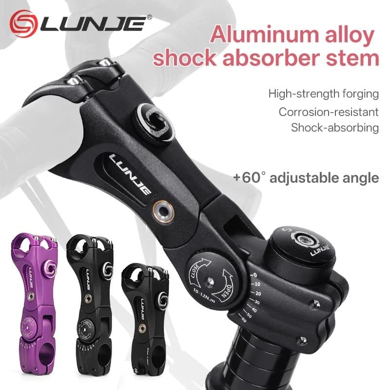 Suporte de amortecedor de bicicleta LUNJE, tubo 31.8 * 110/140mm, adaptador de extensão ajustável para bicicleta de estr