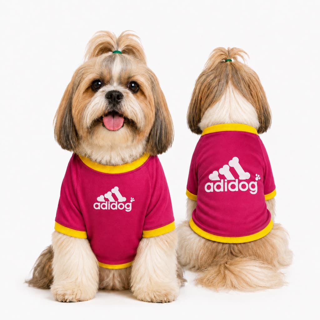 ROUPA CAMISETA PET Adidog Rosa para Cachorro e Gato Premium PetWear Marca Roupinha