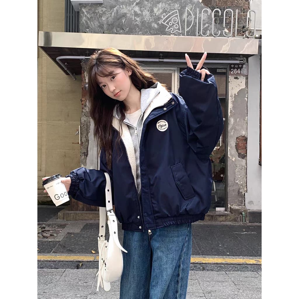 Americano Retro acolchoado jaqueta feminina inverno 2025 novo estilo Preppy estilo acolchoado jaqueta solta All-Match fo