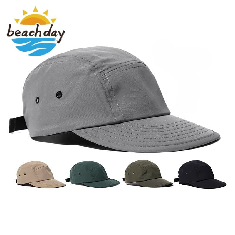 Boné de Beisebol Masculino de Verão com 5 Painéis, Impermeável, com Fivelas Respiráveis, Secagem Rápida, para Esportes e