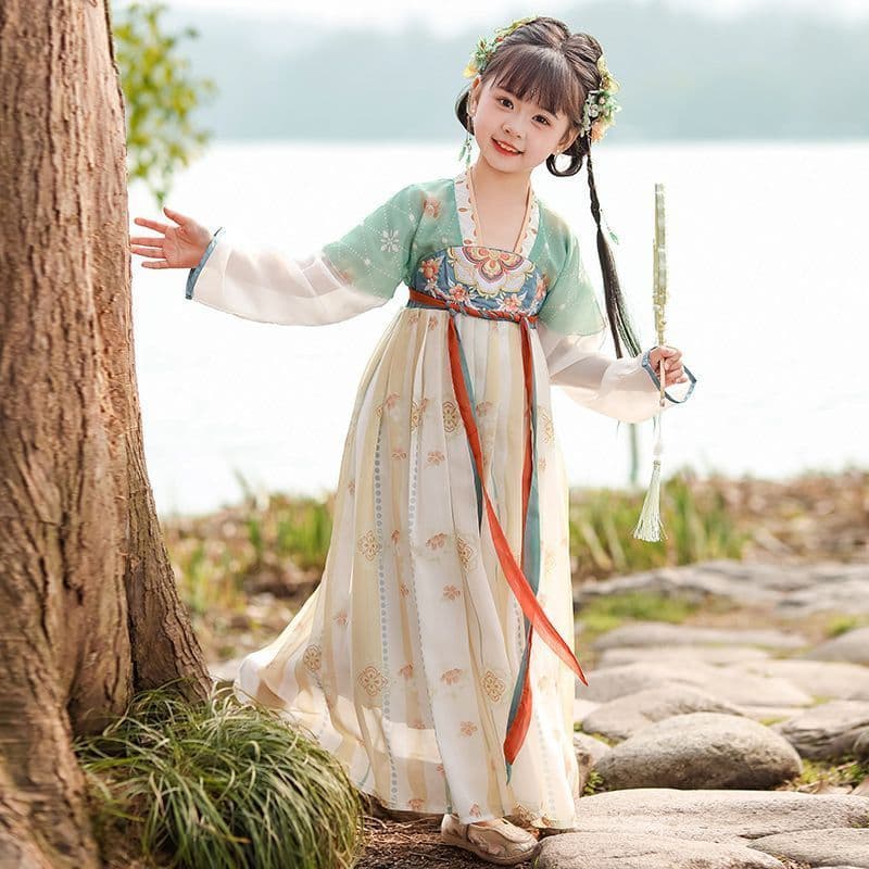 Hanfu meninas estilo outono 2026 estilo júnior meninas crianças Super fada estilo antigo vestido saia completa outono
