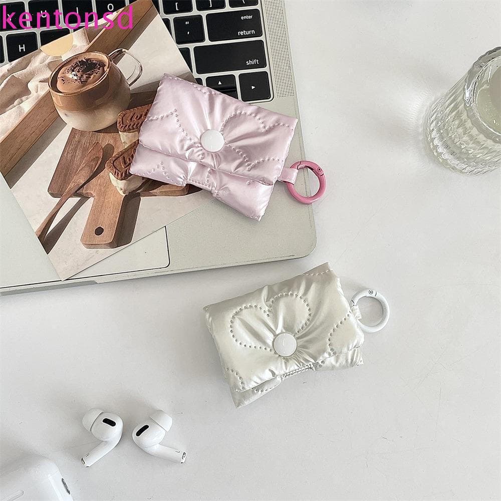Bolsa Para Fone De Ouvido Com Coração KENTONSD , De Armazenamento De Laço De Couro PU Estilo Coreano , Prata