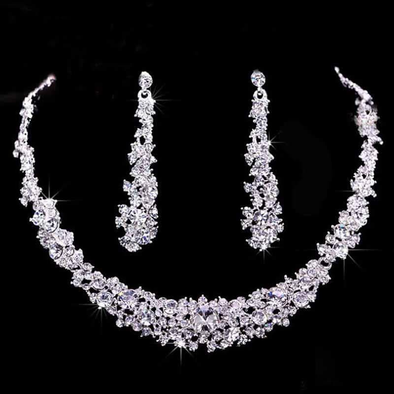 # weicheng Conjunto De Joias Femininas Com Gola De Cristal E Strass Nelace .