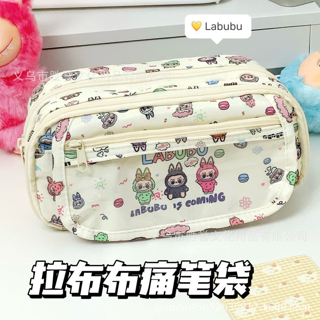 Estojo escolar de grande capacidade, bolsa de armazenamento multi-camadas, bolsa de papelaria multi-camadas JR6U