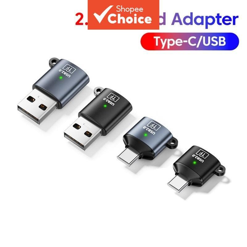Leitor de Cartão Tipo C/USB 2.0 Mini TF de Alta Velocidade Adaptador de Memória para PC Acessórios de Laptop