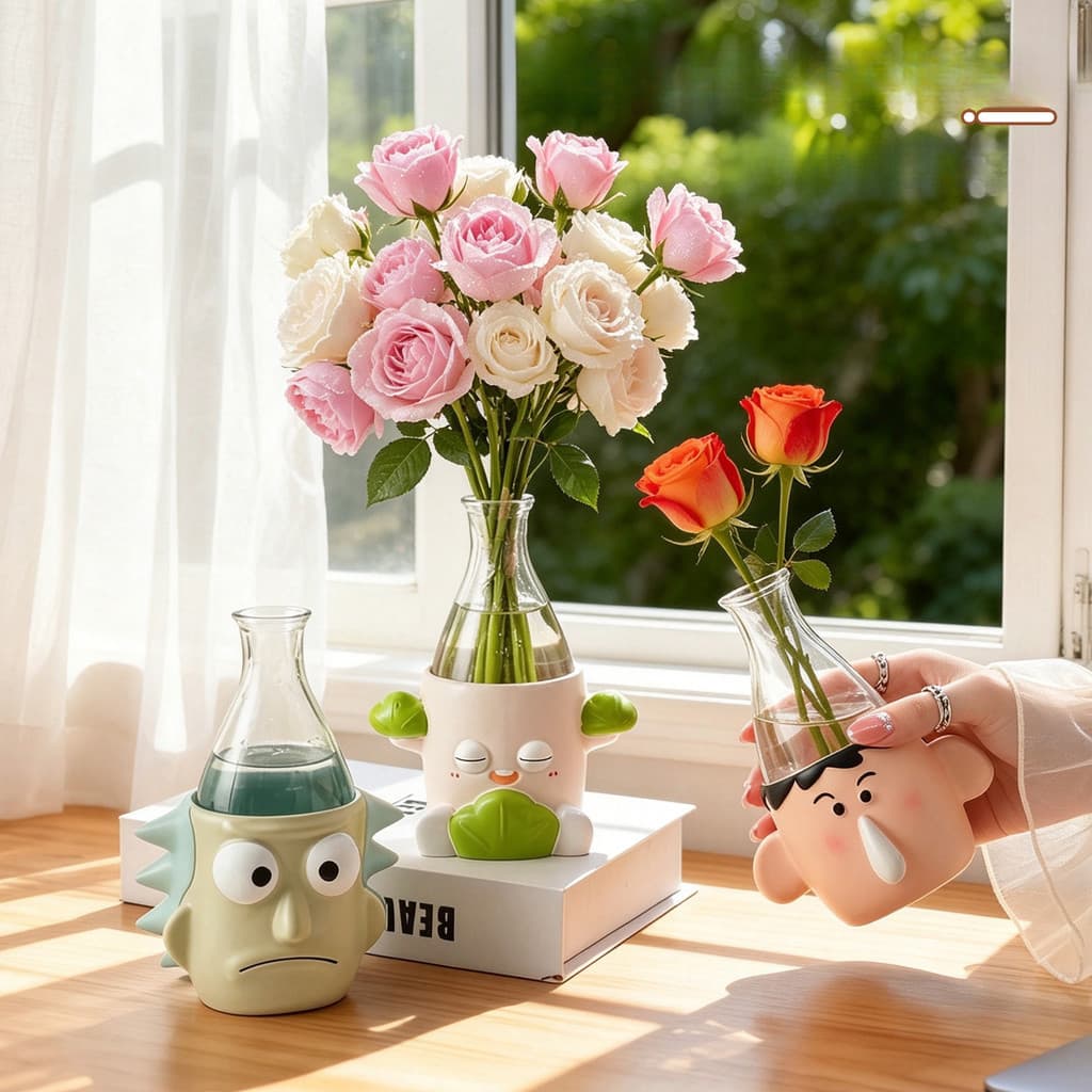Vaso de estilo | Decorações de arranjo de flores de tulipa para sala de estar, acessórios para casa com Design de nicho