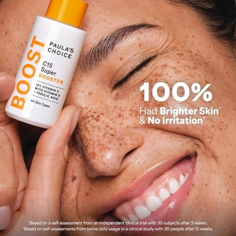 Paula's Choice BOOST C15 Super Booster , Soro 15 % De Vitamina C Para Rosto Facial Com E & amp ; Ácido Ferúlico Discoloi