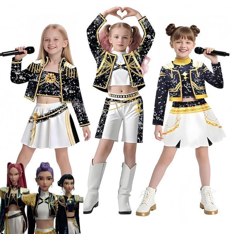 Novidades KPop Caçadores de Demônios Mira Rumi Zoey Roupas Moda de Cinema Fantasia Cosplay Ídolo Virtual Para Meninas Cr