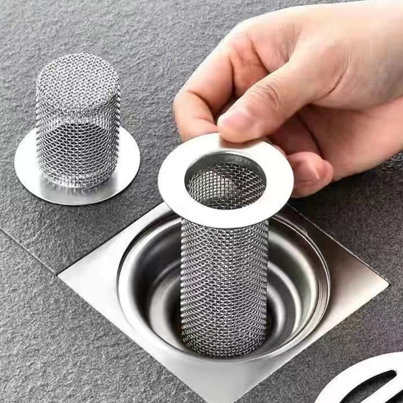 Ralo de piso em aço inoxidável para banheiro, anti-entupimento por cabelos, anti-bloqueio, filtro para banheiro, filtro