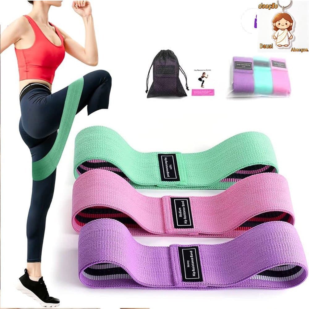 Kit 3 Faixas Elásticas Para Treino de Exercício Super Bands Academia Extensor Hip Bands  4.8  3mil Ratings