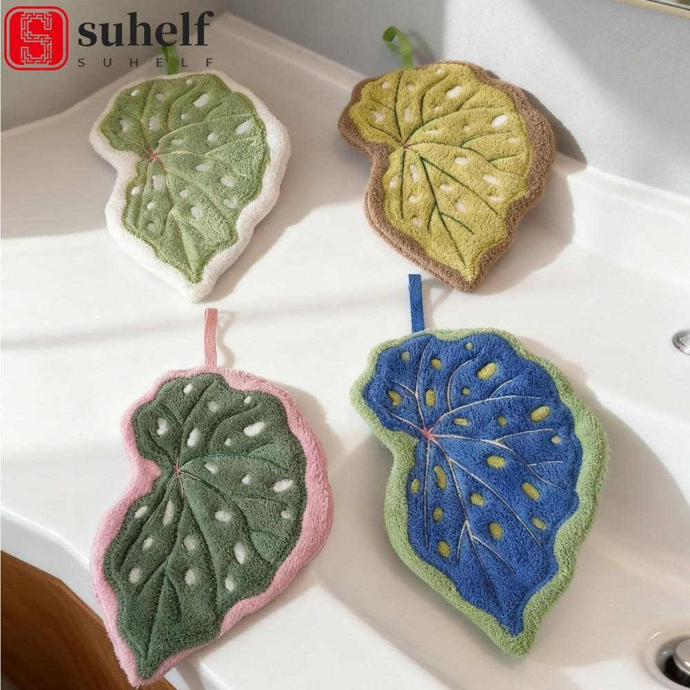 Lenço De Cozinha SUHELF , Veludo Coral Absorve Toalha De Mão De Água , Pano De Limpeza Espesso Pendurado