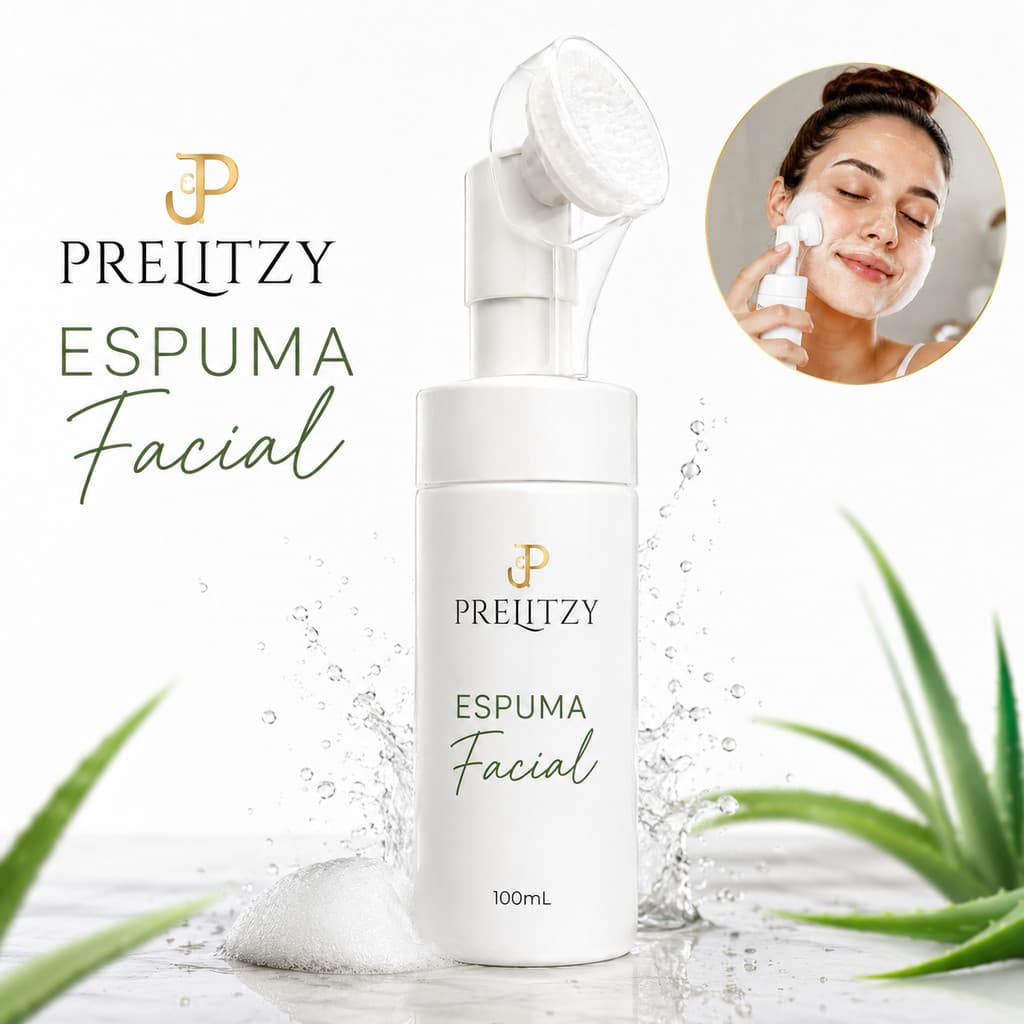 Espuma de Limpeza Facial Aloe Vera 100ml Prelitzy Premium