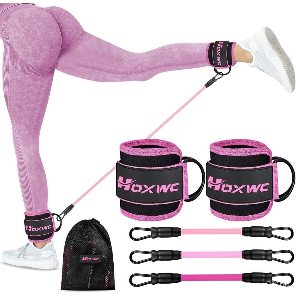 HOXWC Faixas de Resistência para Tornozelo com Alças, Faixas para Exercícios de Tornozelo, Faixa de Resistência para Per