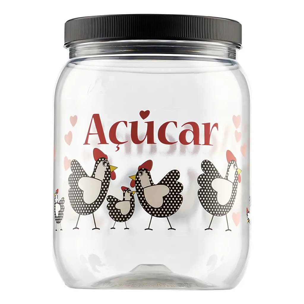 Pote Açúcar Galinha 1700 Ml 6625 - Bandeirantes Preto